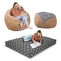 Algopix Similar Product 5 - CordaRoys Faux Fur Bean Bag 