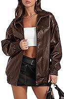 Algopix Similar Product 14 - SAMPEEL Brown Leather Jacket Women