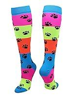 Algopix Similar Product 18 - TCK Neon Rainbow Fun Print OTC Socks