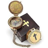 Algopix Similar Product 4 - God is My Guide Polished Brass Compass