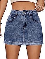 Algopix Similar Product 8 - POTILI Denim Skort Women High Waist