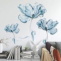 Algopix Similar Product 8 - DERUN Blue Flower Wall Stickers Sofa