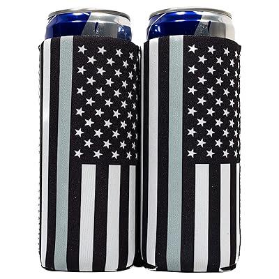 2pk Blue Slim Can Koozie Cooler Insulated Stainless for 12oz Skinny Cans