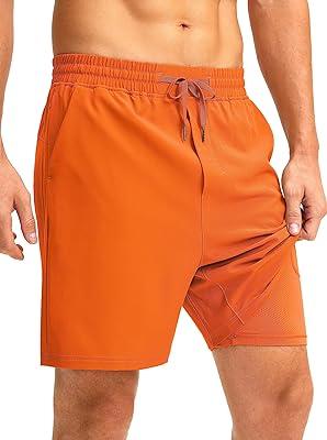 Best Deal for Soothfeel Men's 2 in 1 Running Shorts with Liner 7 Inch