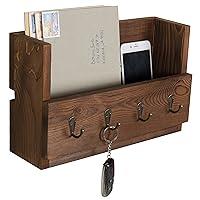 Algopix Similar Product 13 - MyGift Wall Mounted Rustic Brown Solid