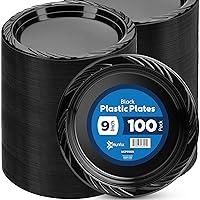 Algopix Similar Product 15 - Munfix 100 Black Plastic Plates Set  9