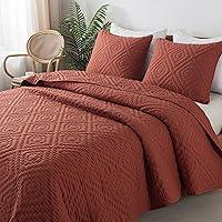 Algopix Similar Product 11 - RSHARE Burnt Orange Twin Size Quilt