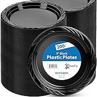 Algopix Similar Product 6 - Munfix 200 Black Plastic Plates Set  9