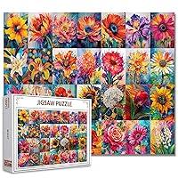 Algopix Similar Product 12 - Colorful Flower Collage Jigsaw Puzzles