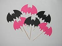 Algopix Similar Product 8 - Set of 24 Pink Bat cupcake toppers