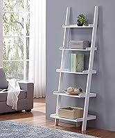 Algopix Similar Product 8 - White Finish 5 Tier Bookcase Shelf