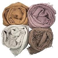 Algopix Similar Product 11 - MANSHU 4PCS Women Soft Cotton Scarf