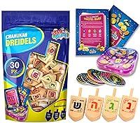 Algopix Similar Product 6 - Izzy n Dizzy Medium Wood Dreidels