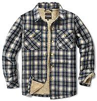 Algopix Similar Product 12 - Puwasa Mens Fleece Lined Plaid Flannel