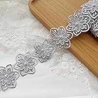 Algopix Similar Product 16 - 3D Flower Lace Trim Pearl Embroidered