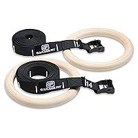 Algopix Similar Product 1 - Wood Gymnastic Rings  Premium Heavy