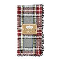 Algopix Similar Product 3 - Mud Pie Gray 16 x 16 Tartan Pom