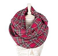 Algopix Similar Product 4 - Plaid Infinity Scarf Red Royal Stewart
