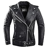 Algopix Similar Product 8 - HWK Brando Leather Motorcycle Jacket