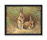 Algopix Similar Product 2 - Monem Art Vintage Rabbits Painting