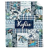 Algopix Similar Product 14 - Personalized Sea Turtles Baby Blanket