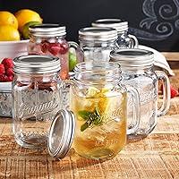 Algopix Similar Product 6 - Glavers Mason Jar 16 Oz Glass Mugs