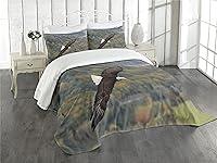 Algopix Similar Product 6 - Ambesonne Eagle Bedspread King of