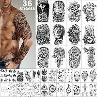 Algopix Similar Product 8 - Yazhiji 36 Sheets Temporary Tattoos