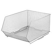 Algopix Similar Product 20 - Mesh Stacking Bin Silver Sold As 1