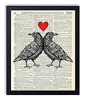 Algopix Similar Product 20 - Crow Love Vintage Dictionary Art