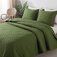 Algopix Similar Product 7 - Olive Green Twin Size Quilt Bedding