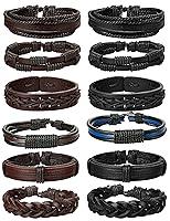 Algopix Similar Product 3 - Jstyle 12Pcs Braided Leather Bracelet