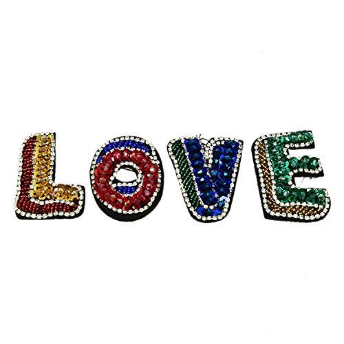 Algopix Similar Product 19 - Pomeat 4pcs Rhinestone Love Patches