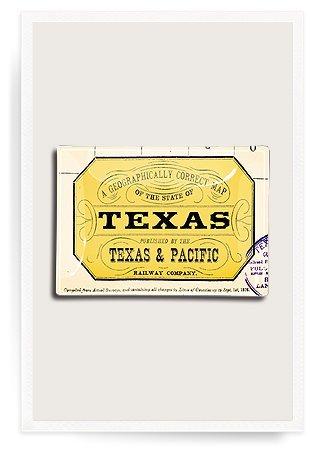 Algopix Similar Product 1 - Vintage Texas Stamp Decoupage Glass Tray