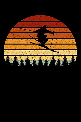 Algopix Similar Product 3 - Skier Notebook Vintage Sunset Skiing 6