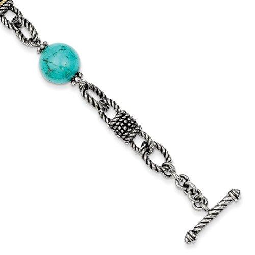 Algopix Similar Product 3 - Sterling Silver w14k Gold Turquoise