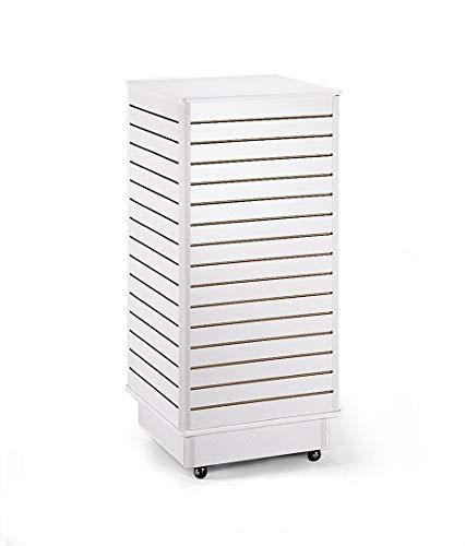 Algopix Similar Product 10 - White SlatWall Tower  Rolling Wheels