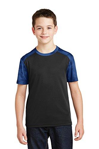 Algopix Similar Product 7 - SportTek Boys CamoHex Colorblock Tee