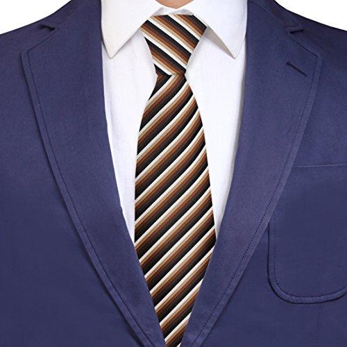 Algopix Similar Product 16 - YG CID00820 Brown Mens Ties Stripes