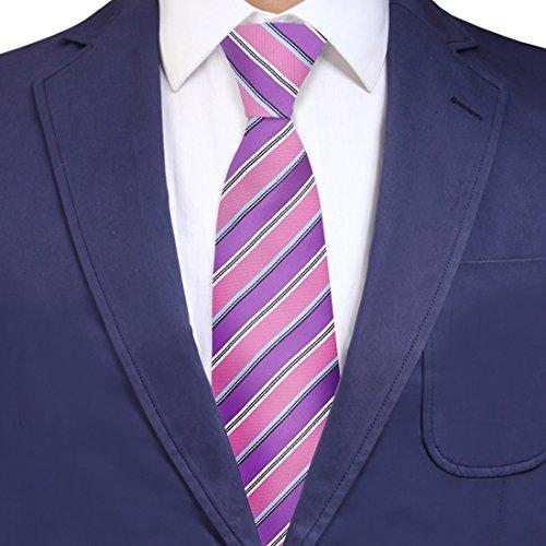 Algopix Similar Product 19 - YG CID00507 Purple Mens Ties Stripes