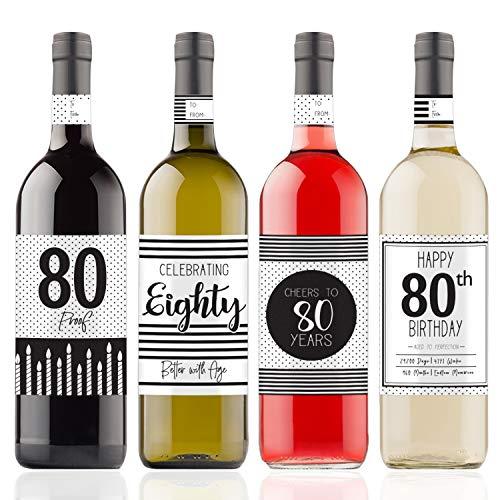 Algopix Similar Product 3 - Black and White 80th Birthday Wine