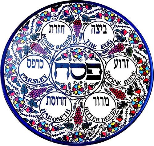 Algopix Similar Product 9 - Round Armenian Ceramic Seder Plate