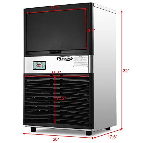Algopix Similar Product 12 - COSTWAY Commercial Ice Maker 100LB24H