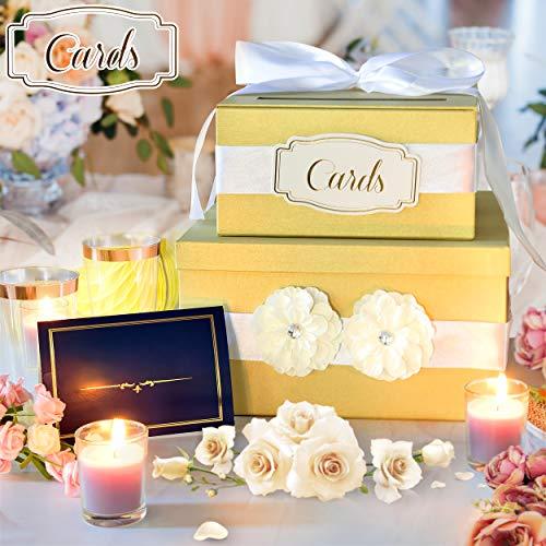 Algopix Similar Product 18 - Gold Gift Card Box  2 Tier  Perfect