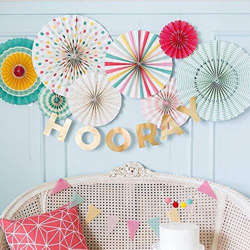 Algopix Similar Product 15 - Johouse 12PCS Paper Fans Round Shaped