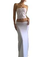 Algopix Similar Product 4 - ROAONOCOMO Women Y2K 2 Piece Long Skirt