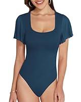 Algopix Similar Product 9 - MANGOPOP Womens Bodysuit Square Neck
