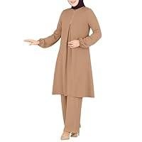 Algopix Similar Product 17 - Womens Abaya Muslim 2 Pieces Sets Long