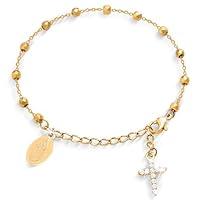 Algopix Similar Product 5 - Rosary Cross Bead Women Bracelet  14K