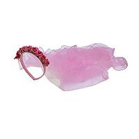 Algopix Similar Product 15 - Djoyous Girls Pink Lace Veil Flowers